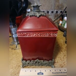 Beautiful Deep Red Canister